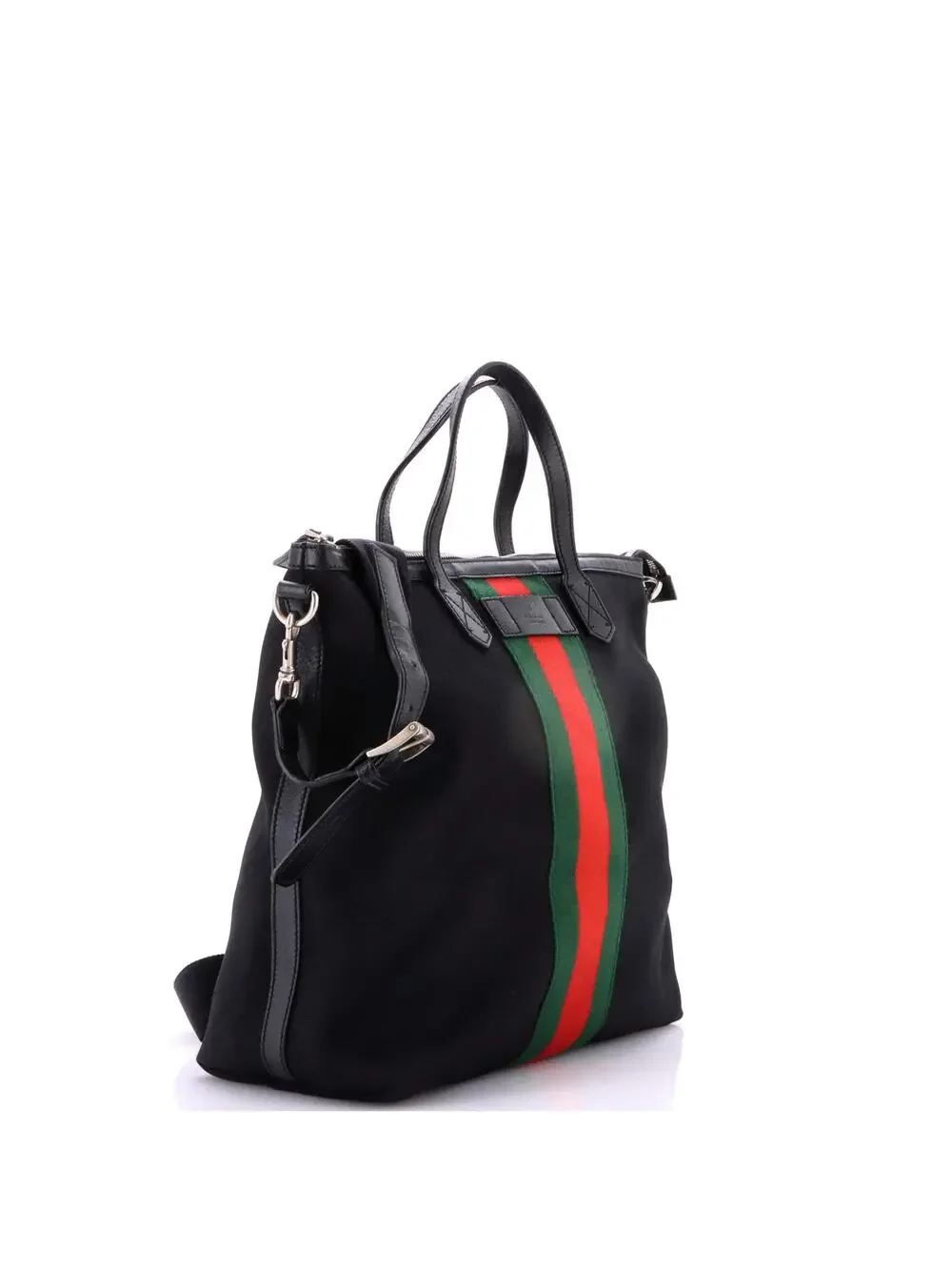 Gucci Web Zip Tote Techno Canvas Medium #247843G13B